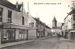 CARTE POSTALE ORIGINALE ANCIENNE : DUGNY LA PLACE D'ARMES  ANIMEE  SEINE SAINT DENIS (93) - Dugny