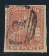 O N°6 - 6p Rouge - TB - Barbados (1966-...)