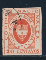 O N°13 - 20c Rouge Pâle - TB - Colombie