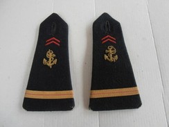 FRENCH NAVY EPAULETTES ADJUTANT RANK SLIDES INDOCHINE - Marine