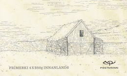 Iceland 2015 MNH Sc 1383a Booklet Of 4 Drying House, Library - Architecture - Postzegelboekjes