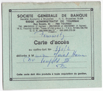 CARTE D ACCES COFFRE FORT - Bank & Insurance