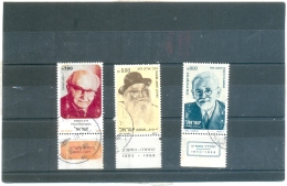 1982 ISRAEL Y & T N° 816 à 818 ( O ) Personnalités - Used Stamps (with Tabs)