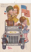 CPSM Militaire Militaria Libération Américain JEEP Good Luck Humour Illustrateur LECLERC - Leclerc