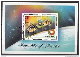 C209 Liberia 1975 Space Cooperazione USA URSS Spazio Sheet Perforato - Afrique