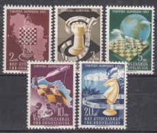 Yugoslavia Republic 1950 Chess Mi#616-620 Mint Never Hinged - Unused Stamps