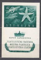 Italy Yugoslavia Trieste Zone B 1952 Seastar And Fish Sassone#3 Mi#Block 2 Mint Never Hinged - Neufs