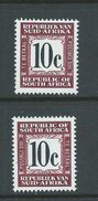 South Africa 1967 10c Purple-Brown & Black Postage Due Both Inscriptions MNH - Neufs