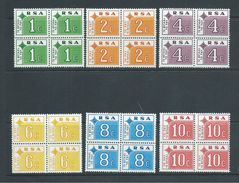 South Africa 1972 Postage Dues Set Of 6 MNH Blocks Of 4 - Ungebraucht