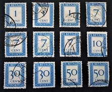 1947-1958 Strafportzegels Met Watermerk Ringen Verticaal NVPH 80a(3x),85a(4x),87a,97a(2x)100a(2x) - Portomarken