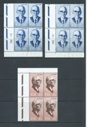 South Africa 1968 President Fouche Set 2 + Extra 12.5c Tete Beche Watermark Marginal Blocks Of 4 MNH - Nuovi