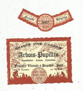 2 étiquettes , Grands Vins D'ARBOIS PUPILLIN ,1987 , Grande Reserve - Vino Bianco