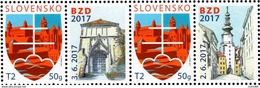 Slovakia - 2017 - State Motif - Bratislava Collectors Day - Mint Stamp Pair With Personalized Coupons - Ungebraucht