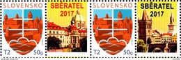 Slovakia - 2017 - State Motif - Sberatel Collectors Fair In Prague - Mint Stamp Pair With Personalized Coupons - Unused Stamps