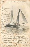 BASSIN D'ARCACHON- Une Chaloupe De Pêche.(carte 1900). - Segelboote