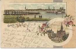 CARTE POSTALE LITHO GRUSS AUS WESEL 1901 - Wesel