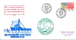 FRANCE. Enveloppe Commémorative De 1987. Polarbjorn En Terre Adélie. - Polar Ships & Icebreakers