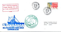 FRANCE. Enveloppe Commémorative De 1987. Polarbjorn En Terre Adélie. - Polar Ships & Icebreakers