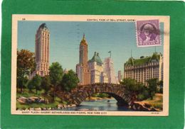 ETATS UNIS - NEW YORK - FIFTH AVENUE SKYLINE FROM CENTRAL PARK- SHOWING HOTELS PIERRE-SHERRY NETHERLAND-SAVOY PLAZA - Central Park