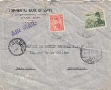 EGYPTE - COVER COMMERCIAL BANK OF EGYPT CAIRO 1.11.50 TO BRUXELLES BELGIQUE  /2 - Covers & Documents