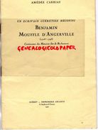 23- GUERET-UN ECRIVAIN GUERETOIS MECONNU- BENJAMIN MOUFFLE D' ANGERVILLE-MEMOIRES DITS DE BACHAUMONT-IMPRIMERIE LECANTE - Documenti Storici