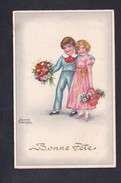 Illustrateur Hannes Petersen - Bonne Fete ( Couple Enfant Bouquet Fleurs ) - Petersen, Hannes