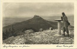 AK Burg Hohenzollern Hechingen Bisingen Ansicht Vom Zellerhorn & Wanderer 1938 #21 - Balingen