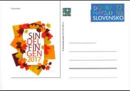 Slovakia - 2017 - Sindelfingen Stamp Fair - Postcard With Original Stamp And Hologram - Postales