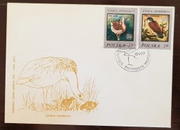 POLOGNE Oiseaux, Pajaros, Aves, Birds, Rapaces, Yvert N°235/36 Enveloppe 1er Jour, FDC  1977 - Águilas & Aves De Presa