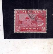 MALAYA MALAISIE MALESIA JOHORE 1960 SULTAN ISMIAL SULTANO MOSQUE MOSCHEA CENT. 5c USATO USED OBLITERE' - Johore