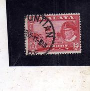 MALAYA MALAISIE MALESIA JOHORE 1960 SULTAN ISMIAL SULTANO MOSQUE MOSCHEA CENT. 5c USATO USED OBLITERE' - Johore