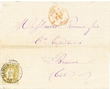 720/25 - Lettre TP 32  NAMUR Station 1879 Vers BEAUNE - Marque D'Echange AMBULANT FRANCE EST 4 - Officinas De Paso