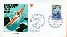 Andorre,Andorra ;  FDC 1969 " Championnats Du Monde De Canoé Kayak " - Briefe U. Dokumente
