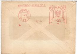 POLONIA 1936 CC FRANQUEO MECANICO METER MINISTERSTWO KOMUNIKACJI - Briefe U. Dokumente