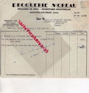 36- ARGENTON SUR CREUSE- FACTURE DROGUERIE MOREAU-FOURNITURES INDUSTRIELLES- MICHAULT MICHAUD PEINTRE ISSOUDUN-1956 - Droguerie & Parfumerie