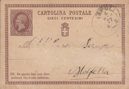 Italy Postal Stationery Ganzsache Entero Vittorio Emanuele II. NAPOLI 1877 HOFFETTA ?? (2 Scans) - Ganzsachen