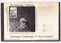 AU194   -   INTERNATIONAL MAIL EXPRESS  $ 3,50   MINIATURE STAMP SHEET    /   COVER  " STEINLAGER CHALLENGER -1- NEW ZEA - Errors, Freaks & Oddities (EFO)