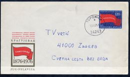 YUGOSLAVIA 1976 Worker's Demonstration Centenary Envelope With  Square Vignette At Left, Postally Used.  Michel U85A - Postwaardestukken