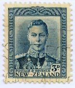NUOVA ZELANDA, NEW ZEALAND, COMMEMORATIVO, RE GIORGIO VI, 1941, FRANCOBOLLI USATI Yvert Tellier 239A   Scott 228C - Usati