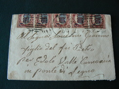 1880 VERY RARE LETTER WITH 10 POSTAGESTAMPS  OF 2 CENT.ON  1 CENT. OF HIGH VALUE.//.VERAMENTE RARA STRISCIA DI BEN 10 - Service