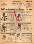 52- CHAMOUILLEY- NANCY- BEAU CATALOGUE TARIF ETS. CHAMPENOIS -INSTRUMENTS AGRICOLES-AGRICULTURE -COUPE RACINES-MOULIN - Agricultura