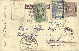 Turkey; 1922 Postal Stationery Sent From Ankara To Munich - Postwaardestukken