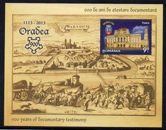 Rumänien 2013  MiNr. 6243 (Block 567)  **/ Mnh  ; 900 Jahre Oradea - Neufs