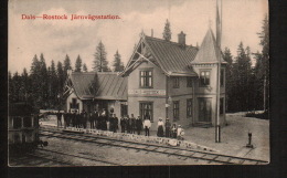 DD2384 SWEDEN DALS ROSTOCK JARNVAGSSTATION POSTCARD - Suède