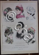 Stampa Costumi Moda Cappelli Donna - Milano - 1882 - Prenten & Gravure