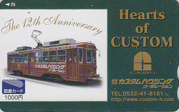 Carte Prépayée Japon - Série HEARTS Of Custom -TRAMWAY  TRAIN - ZUG - TREIN - Japan Prepaid Tosho Card - 3309 - Trains