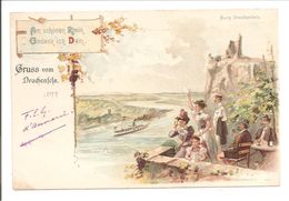 Drachenfels. Gruss Vom. Litho. Am Schönen Rhein Gedenk Ich Dein - Drachenfels