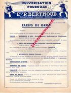 69 -BELLEVILLE SUR SAONE-BELLE PUBLICITE TARIFS ETS. P. BERTHOUD-PULVERISATEUR POUDRAGE- 1938 AGRICULTURE AGRICOLE - Landbouw