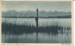 König Ludwig II. Kreuz Am See 1931 Mit Zugstempel (001764) - Starnberg