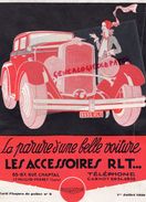 92- LEVALLOIS PERRET- RARE BELLE PUBLICITE PLAQUES POLICE VOITURE ACCESSOIRES RLT-85 RUE CHAPTAL-1930 AUTO - Auto's